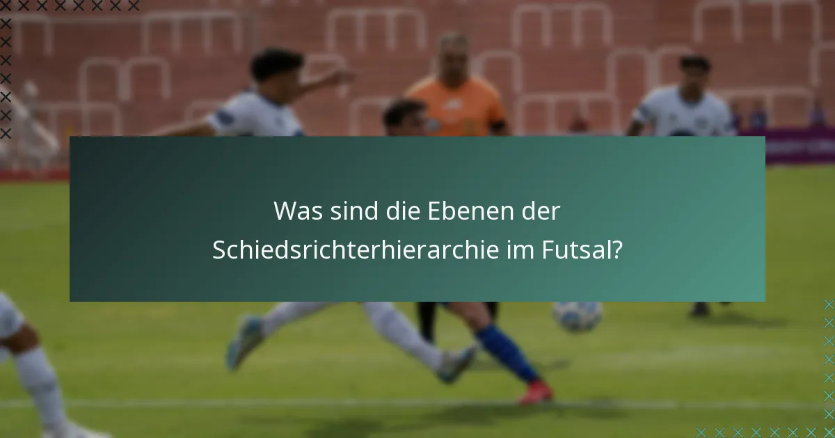 Was sind die Ebenen der Schiedsrichterhierarchie im Futsal?