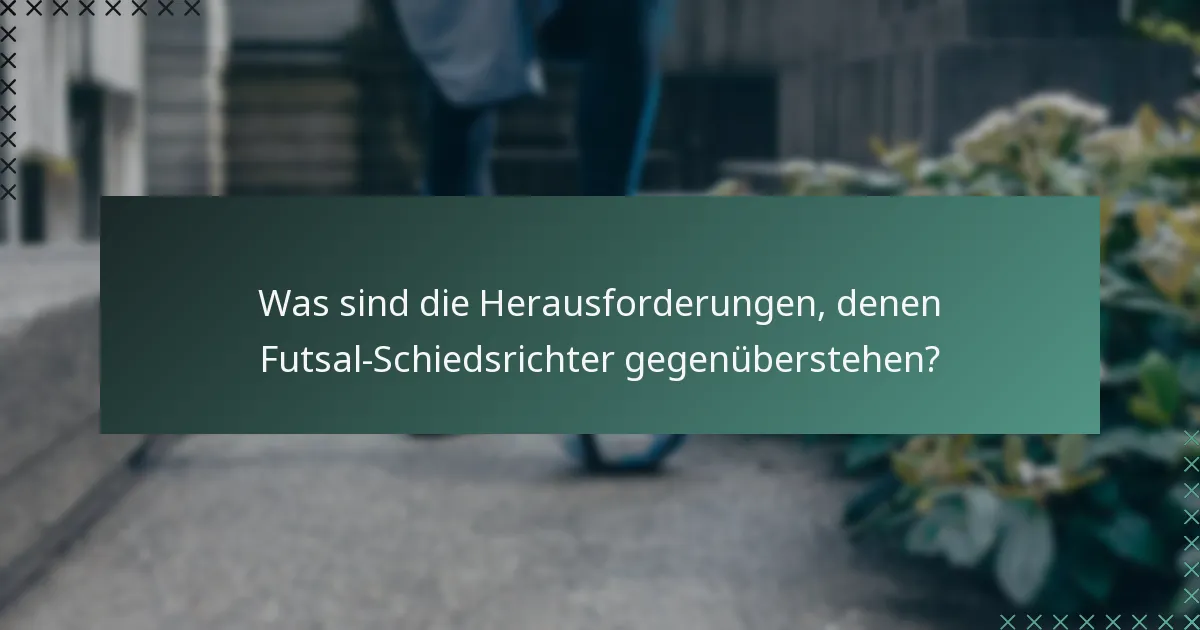 Was sind die Herausforderungen, denen Futsal-Schiedsrichter gegenüberstehen?