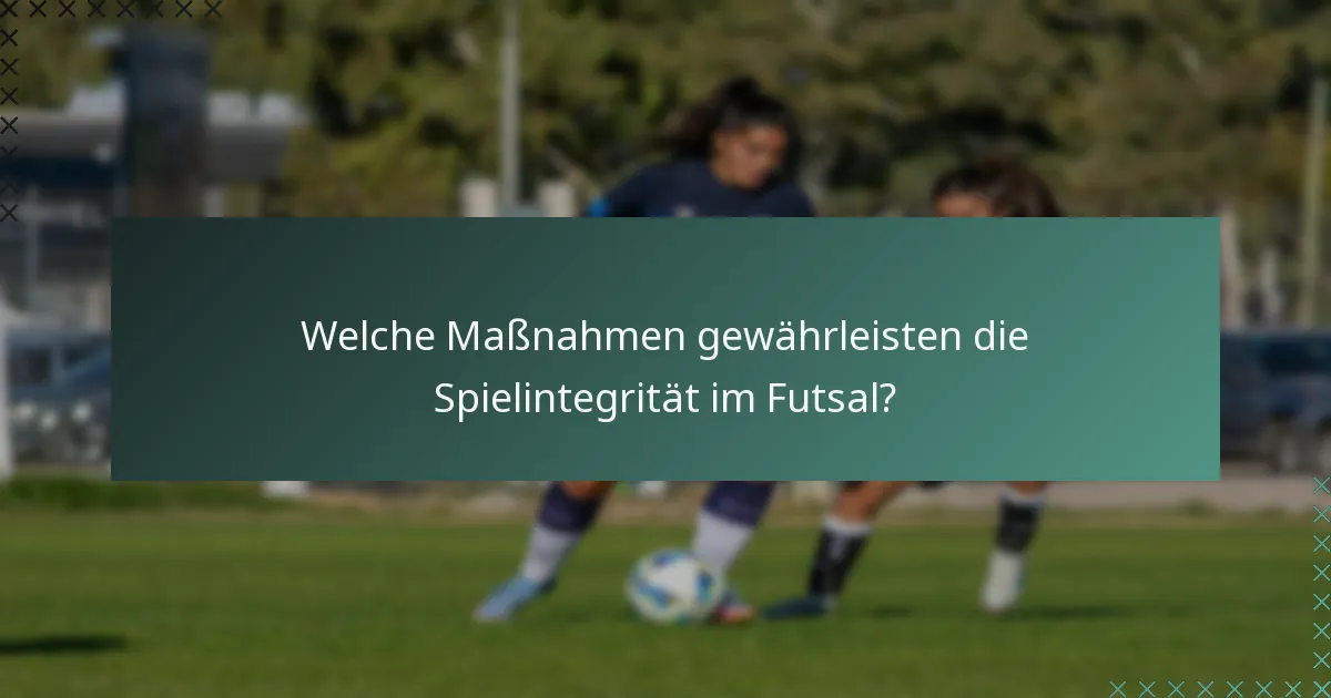 Welche Maßnahmen gewährleisten die Spielintegrität im Futsal?